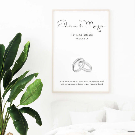 Bröllopstavla Må er kärlek silver - Dekortorget