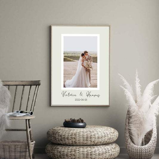 Bröllopstavla - eget foto - grön - Dekortorget