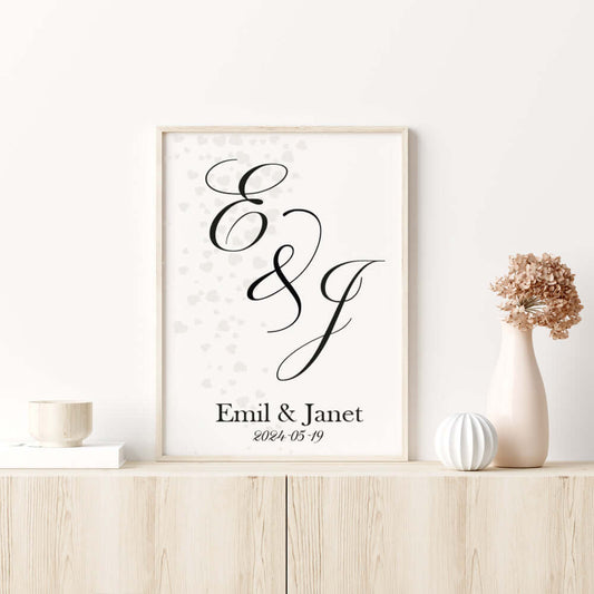 Bröllopstavla Små hjärtan - Dekortorget