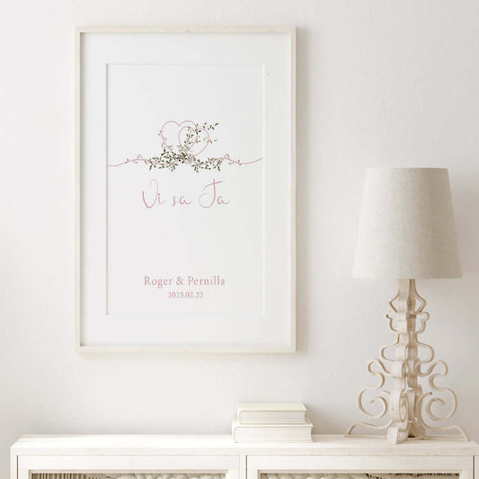 Bröllopstavla vi sa ja rosa - Dekortorget