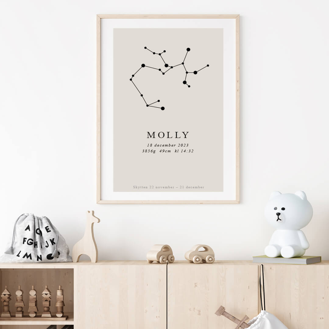 Namntavla Stjärntecken - skytten - Dekortorget