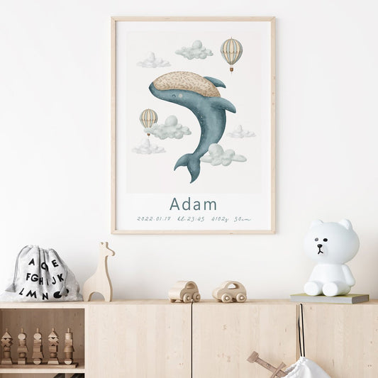 Namntavla Whale - Dekortorget