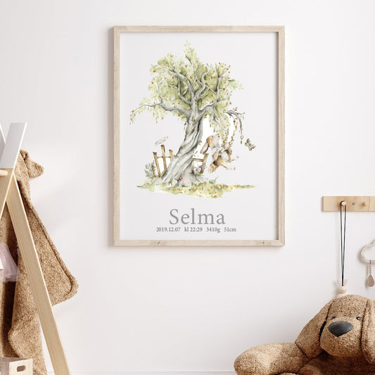 Namntavla Kanin på gunga - Dekortorget