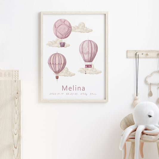 Namntavla luftballonger rosa - Dekortorget