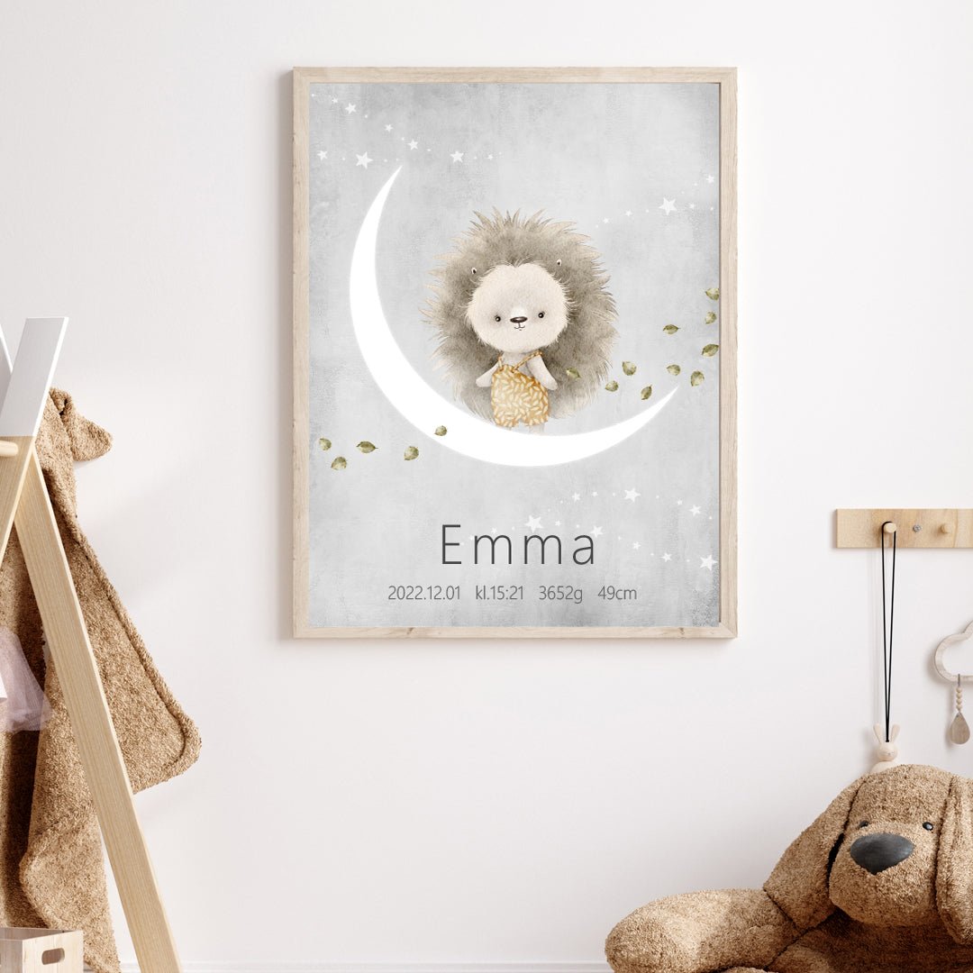 Namntavla Igelkott på månen - Dekortorget