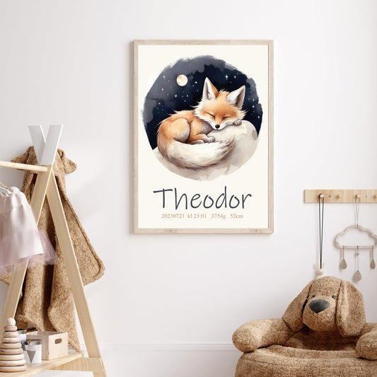 Namntavla Sovande räv - Dekortorget