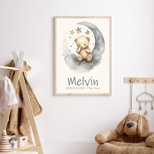 Namntavla Nalle på månen - Dekortorget