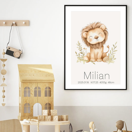 Namntavla baby Lejon - Dekortorget