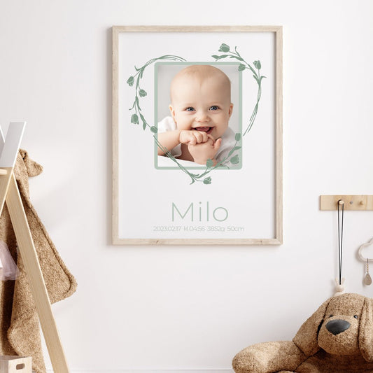 Namntavla Eget foto - hjärta grön - Dekortorget