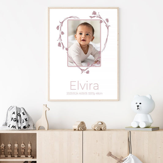 Namntavla Eget foto - hjärta rosa - Dekortorget