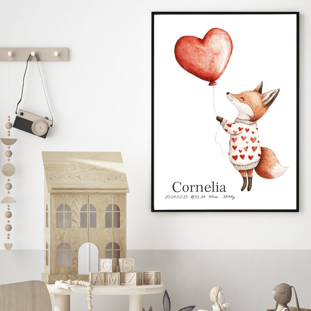 Namntavla Räv med Ballong - Dekortorget