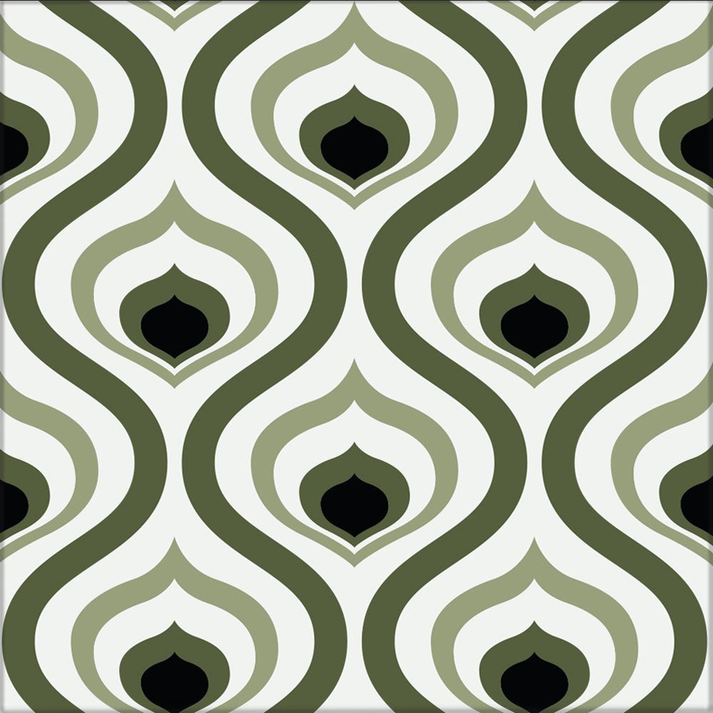 Kakeldekor retro grön - Dekortorget