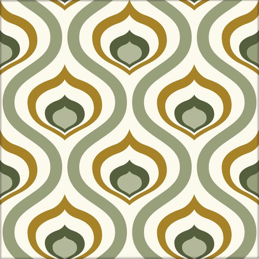 Kakeldekor retro ljusgrön - Dekortorget