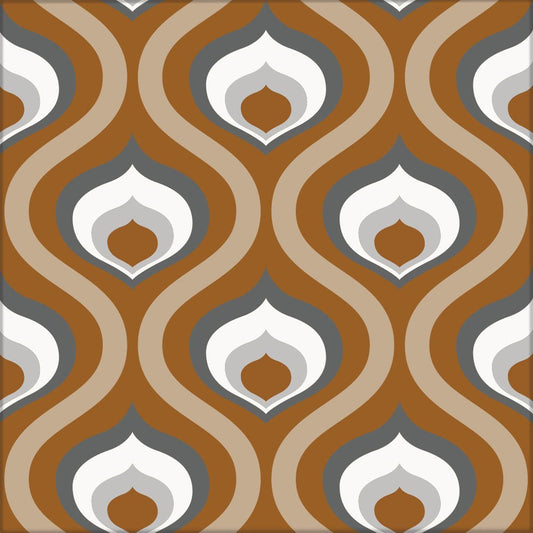 Kakeldekor retro nötbrun - Dekortorget