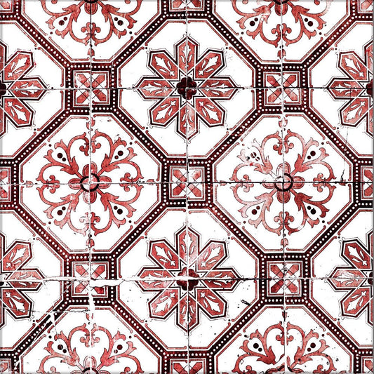 Kakeldekor marockansk vintage röd - Dekortorget