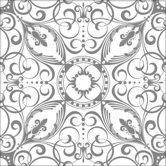 Kakeldekor viktoriansk grå - Dekortorget