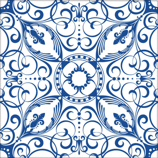 Kakeldekor viktoriansk blå - Dekortorget