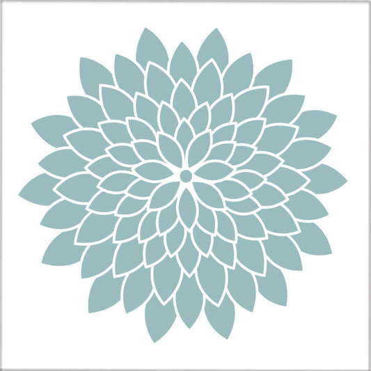 Kakeldekor blomma blå - Dekortorget