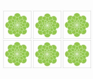 Kakeldekor blomma grön - Dekortorget