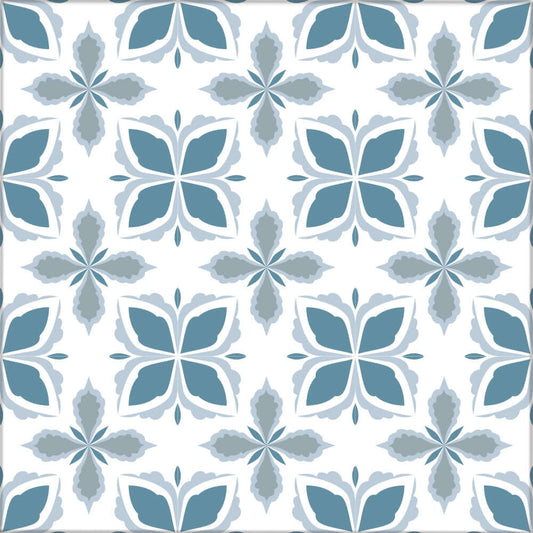 Kakeldekor marockansk blå/grå - Dekortorget