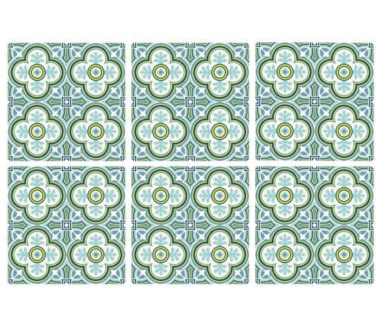 Kakeldekor marockansk turkos/grön - Dekortorget