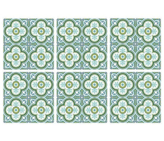 Kakeldekor marockansk turkos/grön - Dekortorget