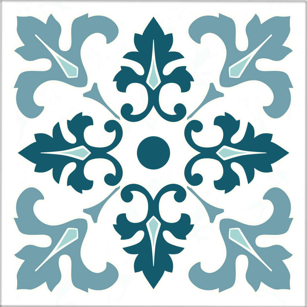 Kakeldekor marockansk 3 petrol - Dekortorget