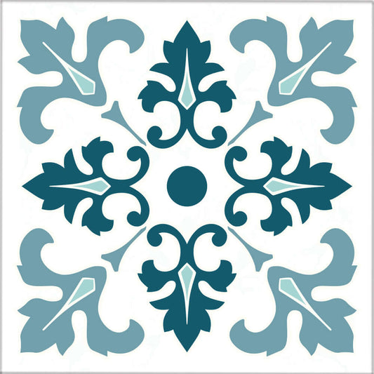 Kakeldekor marockansk 3 petrol - Dekortorget