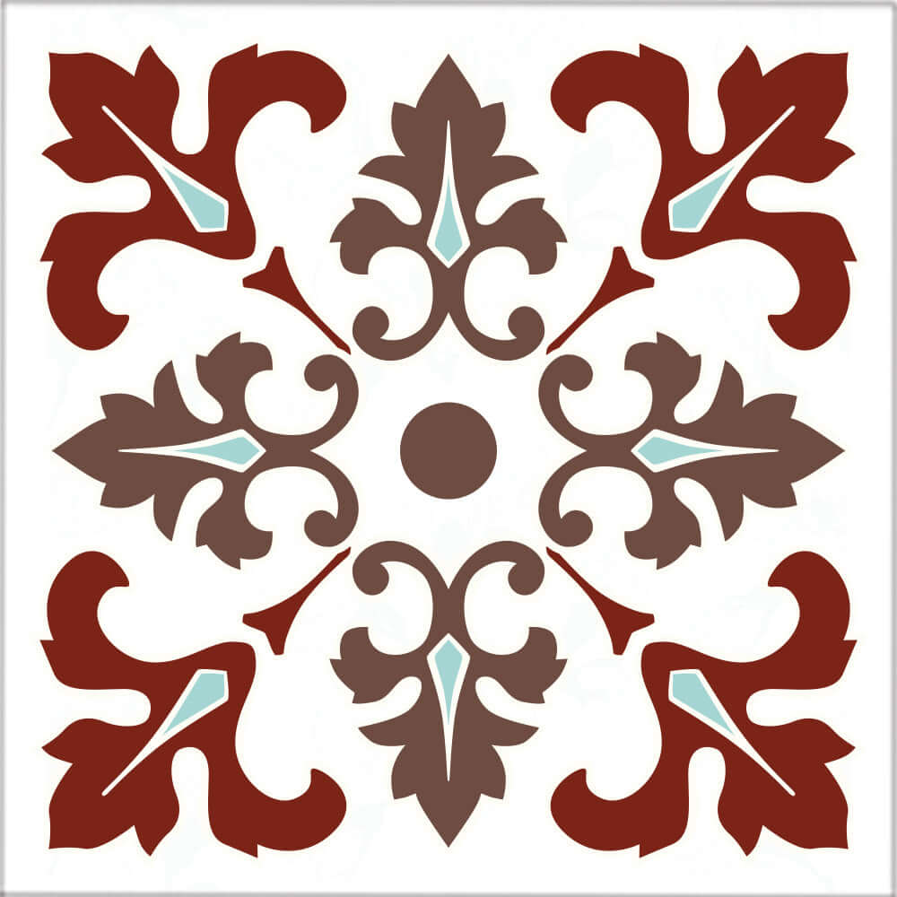 Kakeldekor marockansk 3 röd - Dekortorget