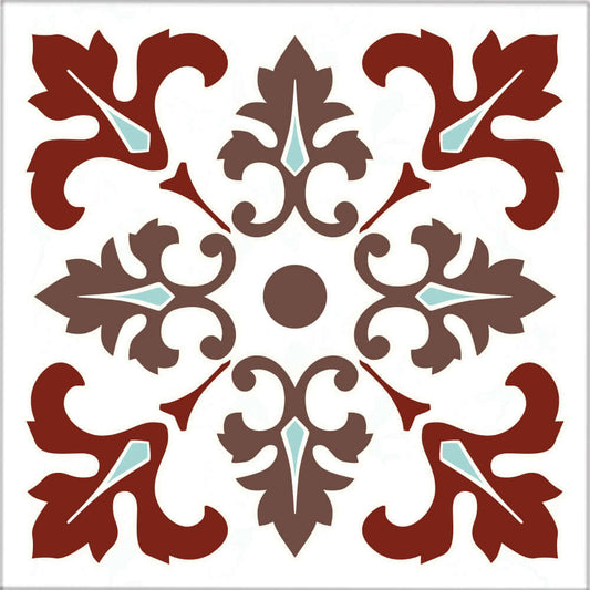 Kakeldekor marockansk 3 röd - Dekortorget