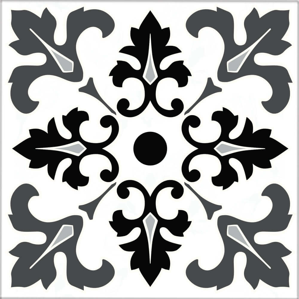 Kakeldekor marockansk 3 svart - Dekortorget