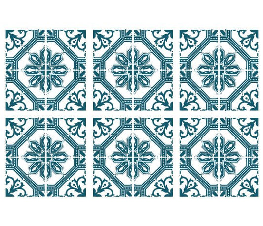 Kakeldekor marockansk 1 turkos - Dekortorget