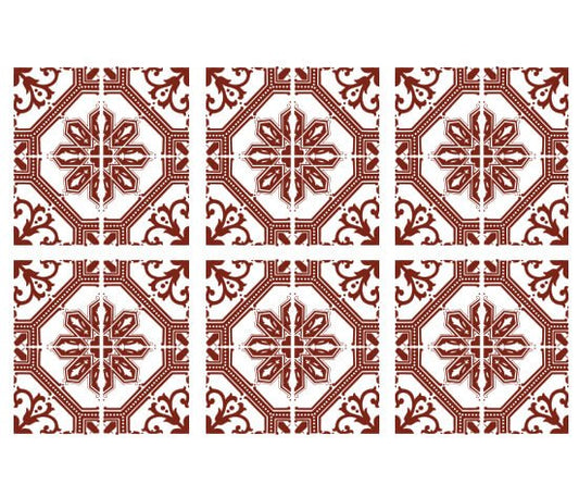 Kakeldekor marockansk 1 röd - Dekortorget