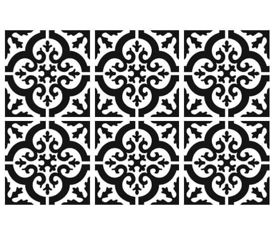 Kakeldekor marockansk 2 svart - Dekortorget