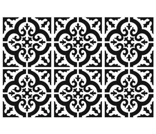 Kakeldekor marockansk 2 svart - Dekortorget