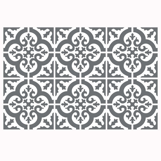 Kakeldekor marockansk 2 grå - Dekortorget