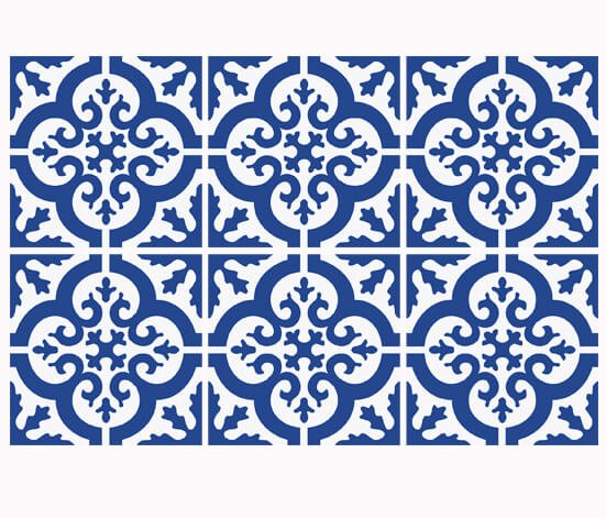 Kakeldekor marockansk 2 blå - Dekortorget