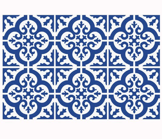 Kakeldekor marockansk 2 blå - Dekortorget