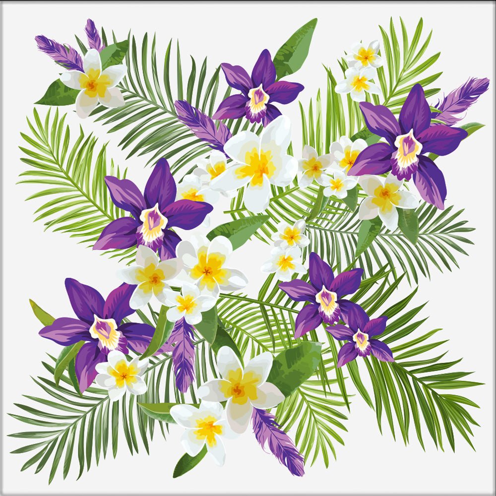 Kakeldekor tropical lila - Dekortorget