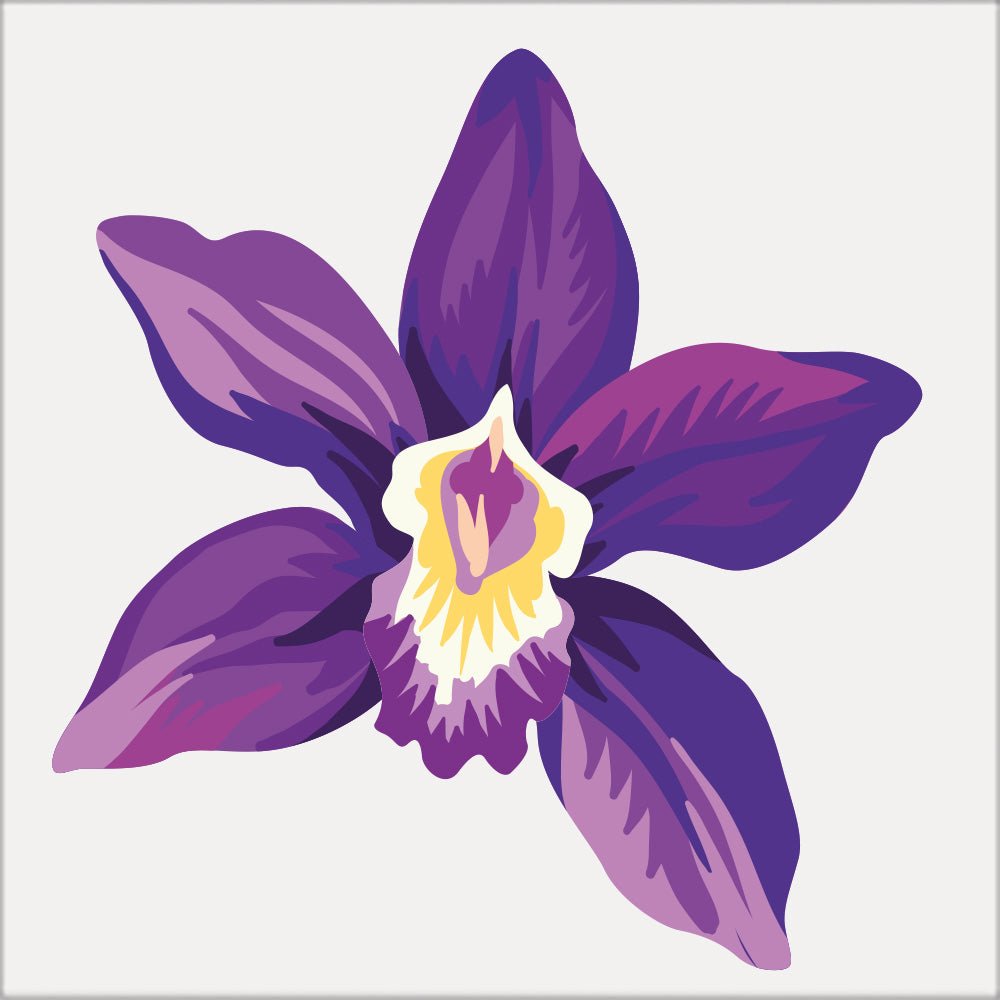 Kakeldekor tropical lila blomma - Dekortorget