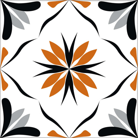 Kakeldekor marockansk 4 orange - Dekortorget