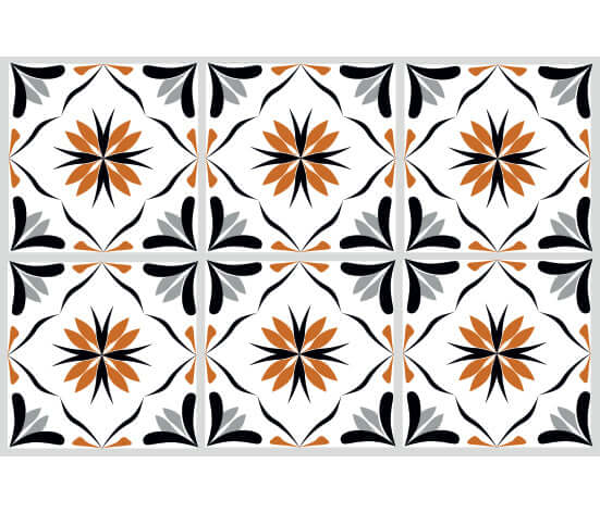 Kakeldekor marockansk 4 orange - Dekortorget