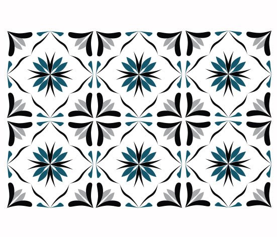 Kakeldekor marockansk 4 petrol - Dekortorget