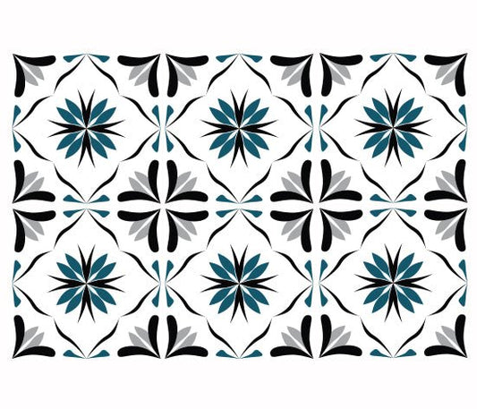 Kakeldekor marockansk 4 petrol - Dekortorget