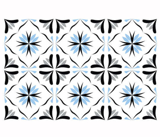 Kakeldekor marockansk 4 ljusblå - Dekortorget