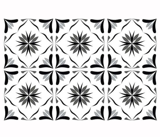 Kakeldekor marockansk 4 grå - Dekortorget