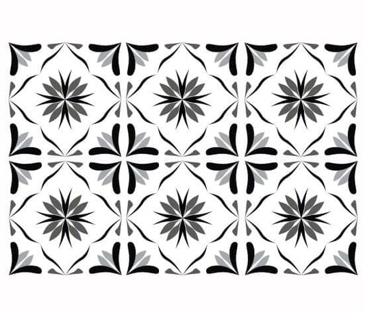 Kakeldekor marockansk 4 grå - Dekortorget