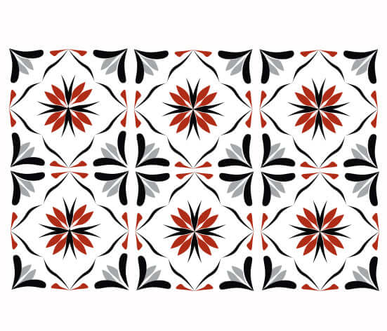 Kakeldekor marockansk 4 röd - Dekortorget