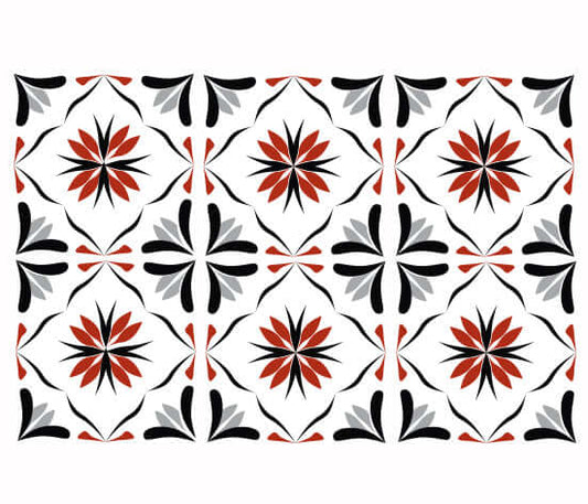 Kakeldekor marockansk 4 röd - Dekortorget