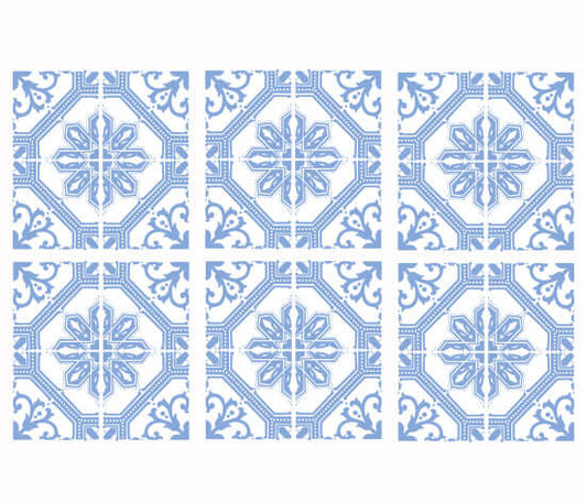 Kakeldekor marockansk 1 ljusblå - Dekortorget